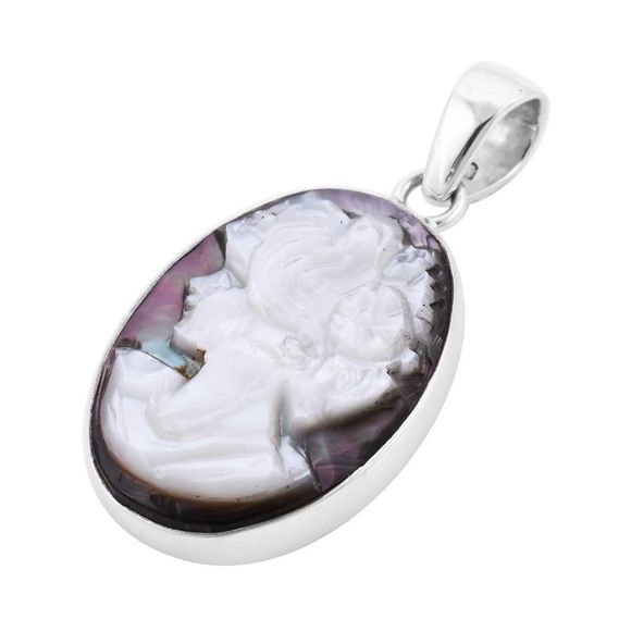 Cameo Pendant in Sterling Silver White - Picture 3 of 5